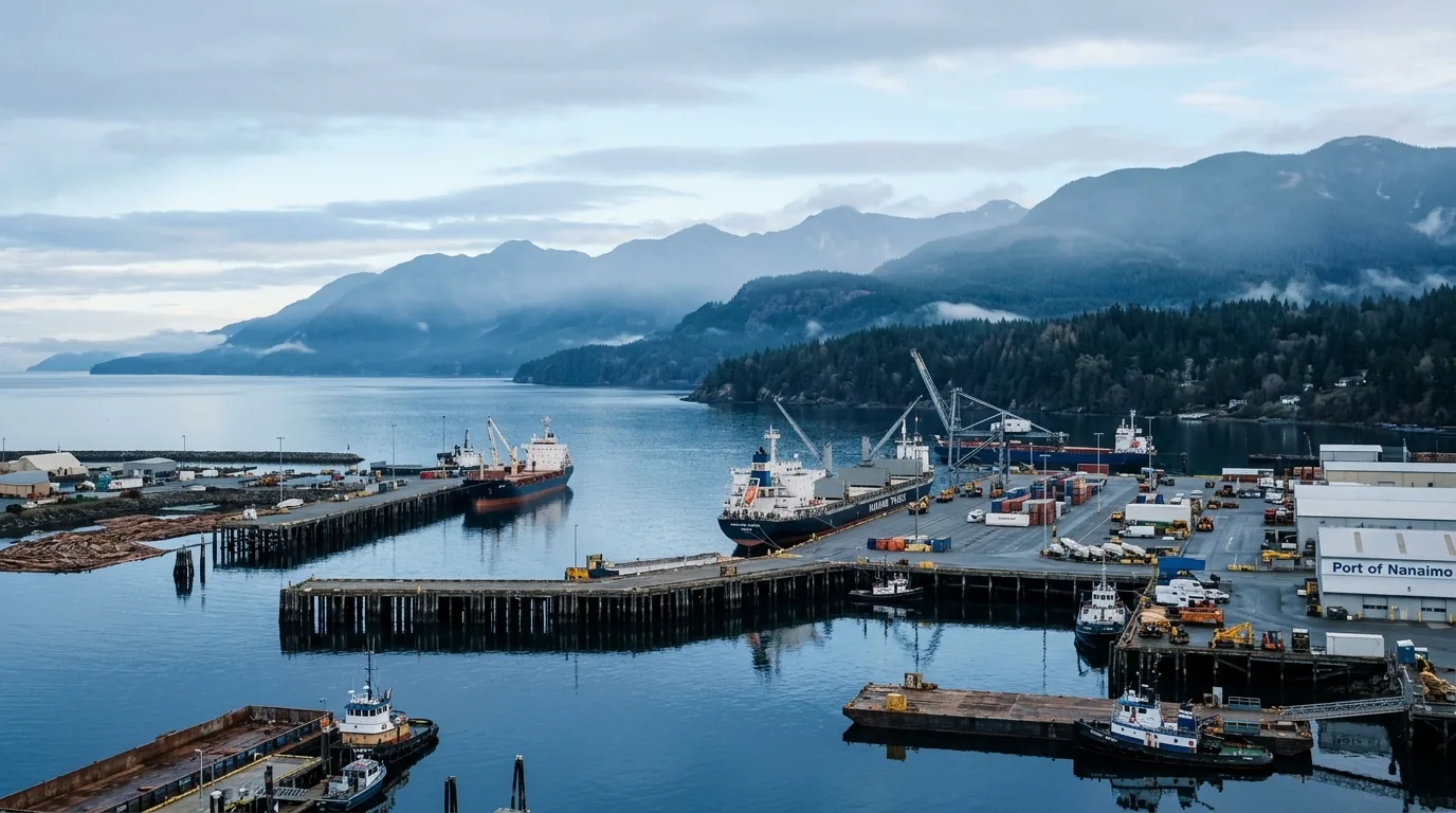 The commercial deep-sea terminal at Nanaimo, British Columbia